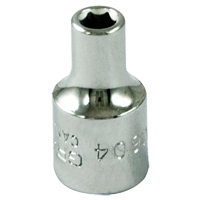 Socket, 4 mm, 1/4" Drive, 6 Points Rock Safety Industrial Ltd
