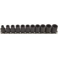 Thin Walled Socket Set, 11 Pcs, Impact, 3/8" Drive Size Rock Safety Industrial Ltd