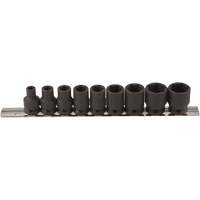 Thin Walled Socket Set, 9 Pcs, Impact, 3/8" Drive Size Rock Safety Industrial Ltd