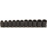 Magnetic Socket Set, 11 Pcs, Impact, 3/8" Drive Size Rock Safety Industrial Ltd