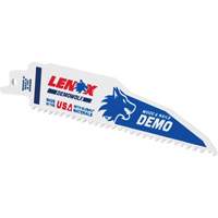 Demolition Reciprocating Saw Blade, Bi-Metal, 6 TPI, 6" L x 1" W Rock Safety Industrial Ltd
