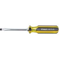 100 PLUS&reg; Standard Slotted Tip Screwdriver, 1/4" Tip, Square, 8-3/16" L, Plastic Handle Rock Safety Industrial Ltd