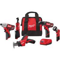 M12 5-Tool Combo Kit, Lithium-Ion, 12 V Rock Safety Industrial Ltd