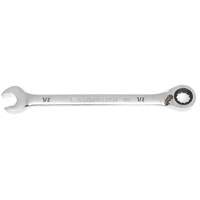 90-Tooth Reversible Ratcheting Wrench, 12 Point, 1/2", Chrome/Polished Finish Rock Safety Industrial Ltd
