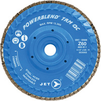 PowerBlend TRM QC Trimmable Flap Disc, 4-1/2" x 5/8"-11, Type 27, Z60 Grit, Zirconia Alumina Rock Safety Industrial Ltd