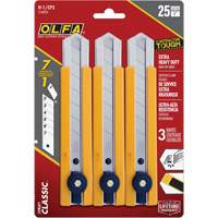 Couteau utilitaire classique extra robuste H-1 avec prise &agrave; pi&egrave;ce caoutchout&eacute;e, 25 mm Rock Safety Industrial Ltd