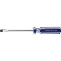 Blue Transparent Striped Slotted Screwdriver, 1/4" Tip, Round, Plastic Handle Rock Safety Industrial Ltd