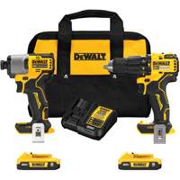 Brushless Compact Cordless 1/2" Hammer Drill & 1/4" Impact Driver Kit, Lithium-Ion, 20 V Rock Safety Industrial Ltd