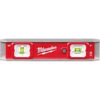 Torpedo Level with Lighted Vials, 9" L, Aluminum, 2 Vials, Magnetic Rock Safety Industrial Ltd