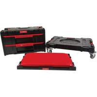 Ensemble de coffres &agrave; outils Arx de 3 morceaux avec socle &agrave; roulettes pivotantes, 23-1/10" x 15" x 13-2/5', Noir Rock Safety Industrial Ltd