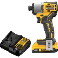 Brushless Cordless Impact Driver Kit, 1/4", 1700 in-lbs Max. Torque, 20 V, Lithium-Ion Rock Safety Industrial Ltd