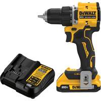 ATOMIC COMPACT SERIES Brushless Cordless Drill/Driver Kit, Lithium-Ion, 20 V, 1/2" Chuck Rock Safety Industrial Ltd