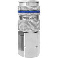 Raccord industriel rapide QUIKSILVER, Laiton nickel&eacute;, 1/2", NPT femelle, 500 psi Rock Safety Industrial Ltd