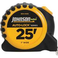 Auto-Lock Power Tape with Steel Belt Clip, 1" x 25', 1/16" Graduations Rock Safety Industrial Ltd