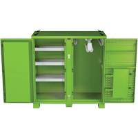 Armoire ventil&eacute;e pour le rangement d'&eacute;PI sur place, Acier, Vert lime haute visibilit&eacute; Rock Safety Industrial Ltd