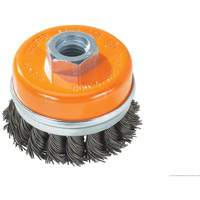 Knot-Twisted Wire Cup Brush with Ring, 4" Dia. x 5/8"-11 Arbor Rock Safety Industrial Ltd