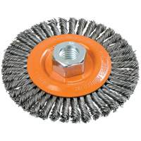 Stringer Bead Knotted Wire Brush, 4-1/2" Dia., 0.02" Fill, 5/8"-11 Arbor, Steel Rock Safety Industrial Ltd