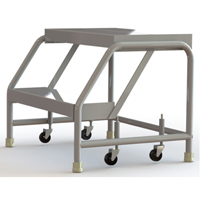 &eacute;chelles roulantes, 2 marches, Largeur de la marche 24", Hauteur de la plateforme 20", Aluminium Rock Safety Industrial Ltd