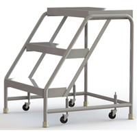 &eacute;chelles roulantes, 3 marches, Largeur de la marche 24", Hauteur de la plateforme 30", Aluminium Rock Safety Industrial Ltd