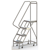 &eacute;chelles roulantes, 4 marches, Largeur de la marche 16", Hauteur de la plateforme 40", Aluminium Rock Safety Industrial Ltd