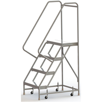 &eacute;chelles roulantes, 4 marches, Largeur de la marche 24", Hauteur de la plateforme 40", Aluminium Rock Safety Industrial Ltd