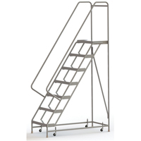 &eacute;chelles roulantes, 7 marches, Largeur de la marche 24", Hauteur de la plateforme 70", Aluminium Rock Safety Industrial Ltd