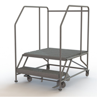 Plateforme de travail mobile, Acier, 2 Marches, 20" ha, 36" p, 36" Marche, Stri&eacute; Rock Safety Industrial Ltd