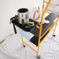 nsemble d'&eacute;chafaudage &agrave; montant de s&eacute;curit&eacute; & tablette pour outils de 4' Jobsite Series, Cadre Acier, 49-1/2" p x 57-3/4" h Rock Safety Industrial Ltd