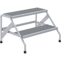 Escabeau en aluminium, 2 marche(s), 32-13/16" la x 24-9/16" lo x 20" h, Capacit&eacute; 500 lb Rock Safety Industrial Ltd