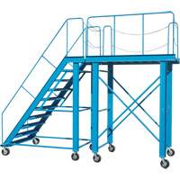 Snow Ladder, Steel, 10 Steps, 99" H, 85-1/2" D, 48" Step, Serrated Rock Safety Industrial Ltd