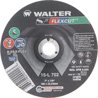 Meules &agrave; moyeu d&eacute;port&eacute; Flexcut, 7", 24 Grain, Oxyde d'aluminium, 7/8", 8600 Tr/min, Type 29 Rock Safety Industrial Ltd