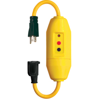 In-Line GFCI Cord Set, 120 V, 15 A, 1-1/5' Cord Rock Safety Industrial Ltd