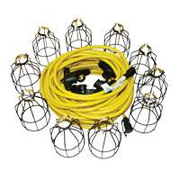 LED Stringlights, 10 Lights, 100' L, Metal Housing Rock Safety Industrial Ltd