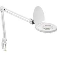 Lampe loupe ajustable, Dioptrie 5, Ampoule DEL, Bras de 47", Pinces serre-joints, Blanc Rock Safety Industrial Ltd
