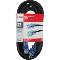 All-Rubber Extension Cord, Outdoor, SJOOW, 12/3 AWG, 15 A, 25' Rock Safety Industrial Ltd