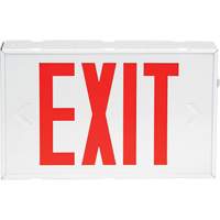 Exit Sign, LED, Battery Operated/Hardwired, 12-1/5" L x 7-1/2" W, English Rock Safety Industrial Ltd