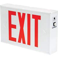 Exit Sign, LED, Battery Operated/Hardwired, 12-1/5" L x 7-1/2" W, English Rock Safety Industrial Ltd