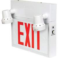 Exit Sign with Security Lights, LED, Battery Operated/Hardwired, 12-1/10" L x 11" W, English Rock Safety Industrial Ltd