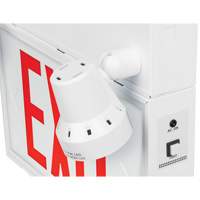 Exit Sign with Security Lights, LED, Battery Operated/Hardwired, 12-1/10" L x 11" W, English Rock Safety Industrial Ltd