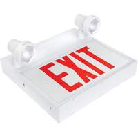 Exit Sign with Security Lights, LED, Battery Operated/Hardwired, 12-1/10" L x 11" W, English Rock Safety Industrial Ltd