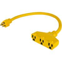 Extension Power Adapter, Outdoor, STOW, 12/3 AWG, 15 A, 3 Outlet(s), 2' Rock Safety Industrial Ltd