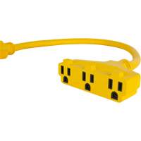 Extension Power Adapter, Outdoor, STOW, 12/3 AWG, 15 A, 3 Outlet(s), 2' Rock Safety Industrial Ltd